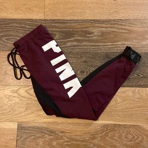 VS PINK joggers XS. Small tear in one of the knee areas but can be repaired.